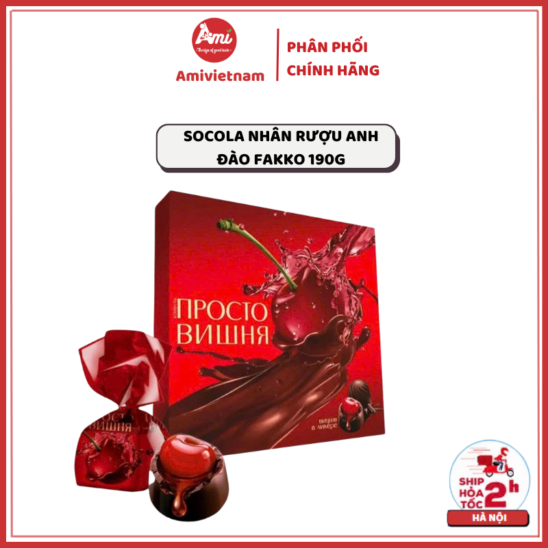 Kẹo Socola Nhân Anh Đào Fakko 190g - Socola Nhân Rượu Cherry Nga