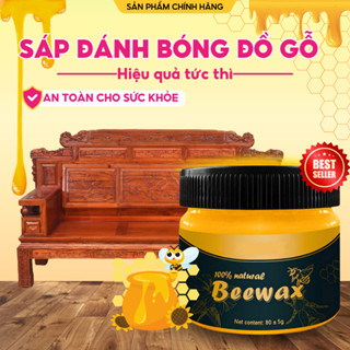 [HCM] Sáp Ong Beewax Kèm Bông Xốp Đánh Bóng Sàn Gỗ, Đồ Gỗ, Lau Chùi ,Làm Mới, Phục Hồi Màu, Vết Xước Bàn Ghế, Tủ, Cửa Gỗ