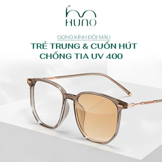 Kính mắt thời trang HUNO, Gọng kính đổi màu, bảo vệ mắt thông minh, đổi màu theo ánh sáng - K64