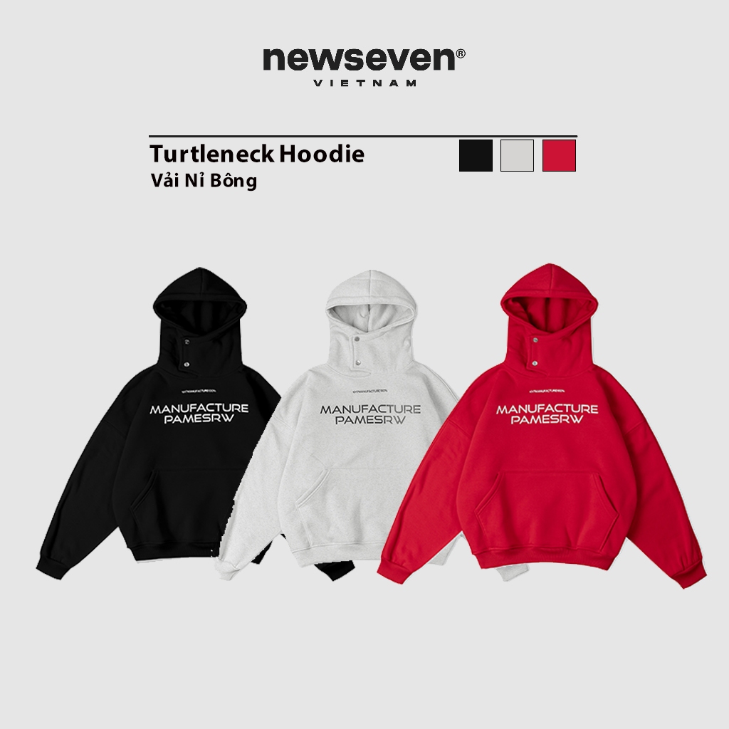 Áo Hoodie Nỉ Newseven Turtleneck Hoodie HD.413
