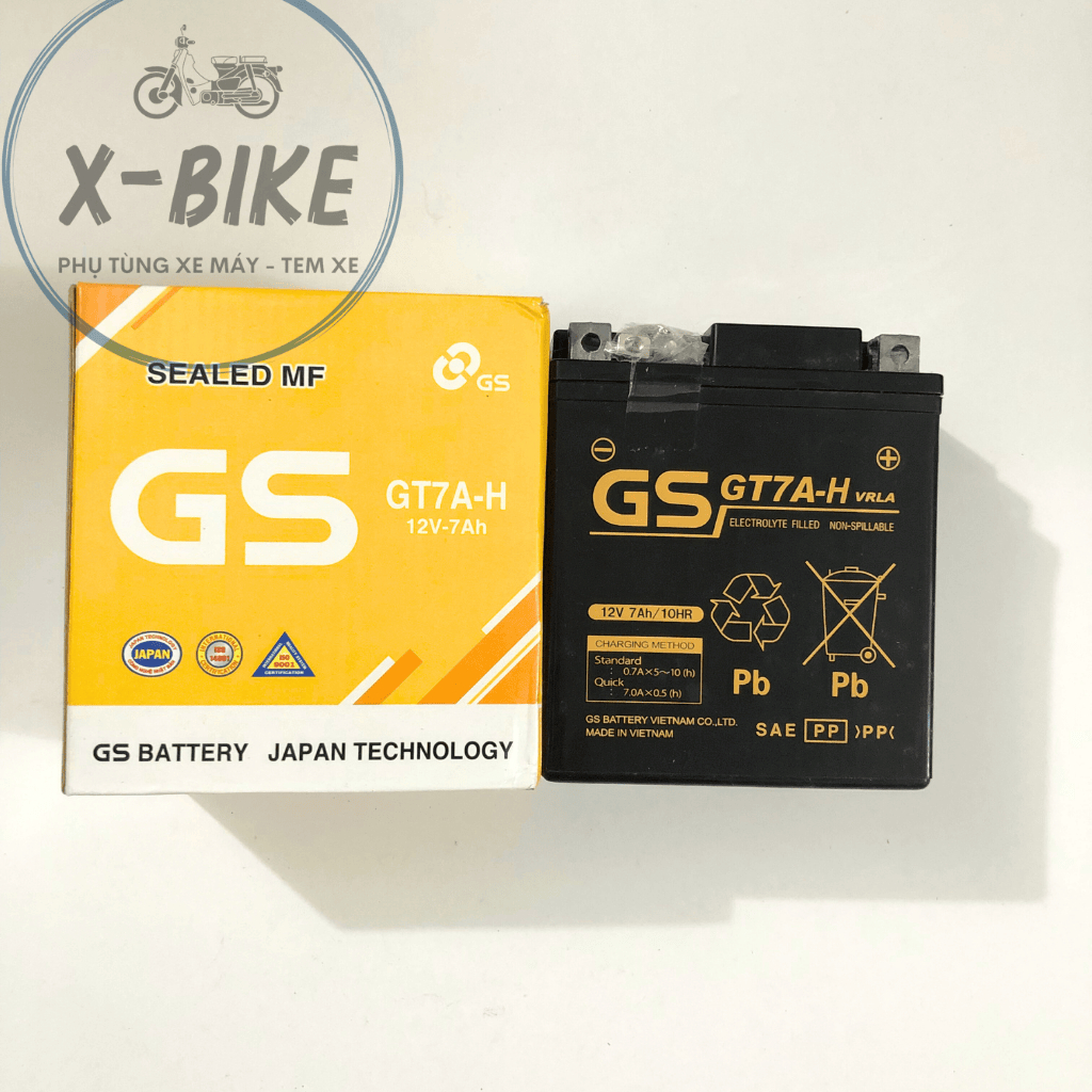 Bình Ắc Quy GS GT7A-H (12V - 7 Ah) Dành Cho Xe SH 150, DYLAN, Piaggio ZIP,....[Chính Hãng]