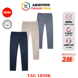   RẺ VÔ ĐỊCH  Quần kaki nam ARISTINO 100% cotton bề mặt bóng nhẹ form suông vừa AKK00302 TAG 1850k 