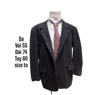 ❣️Áo Vest Blazer Nam Size to Dạ Đen 2 lớp - 2hands (Hàng si Nhật Bản)❤️‍