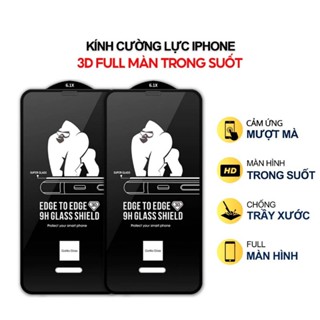 [ Đã có iP 16 ] Kính Cường Lực trong 3D Không hộp 6 đến 16 pro max