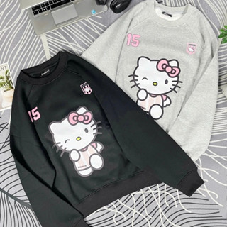 Áo Sweater Hello Kitty siêu cute chất liệu nỉ bông cotton form rộng