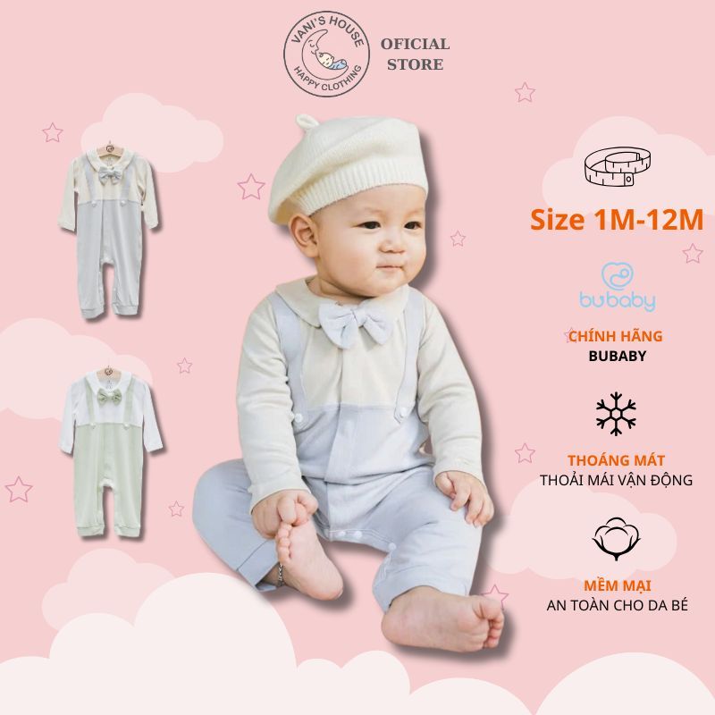 Body cho bé trai giả yếm cổ Peter Pan công tử lịch lãm BU Baby BBB2166PP