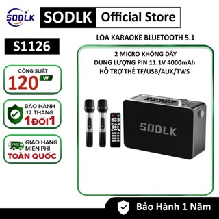 Loa Karaoke Bluetooth 5.1 SODLK S1126 | Công Suất 120W với công nghệ tăng cường kỹ thuật số loa siêu trầm
