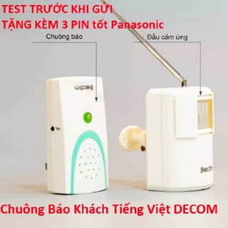 [Có lời chào tiếng việt] Chuông báo khách hồng ngoại Decom DC1106, chuông báo khách cửa hàng không dây