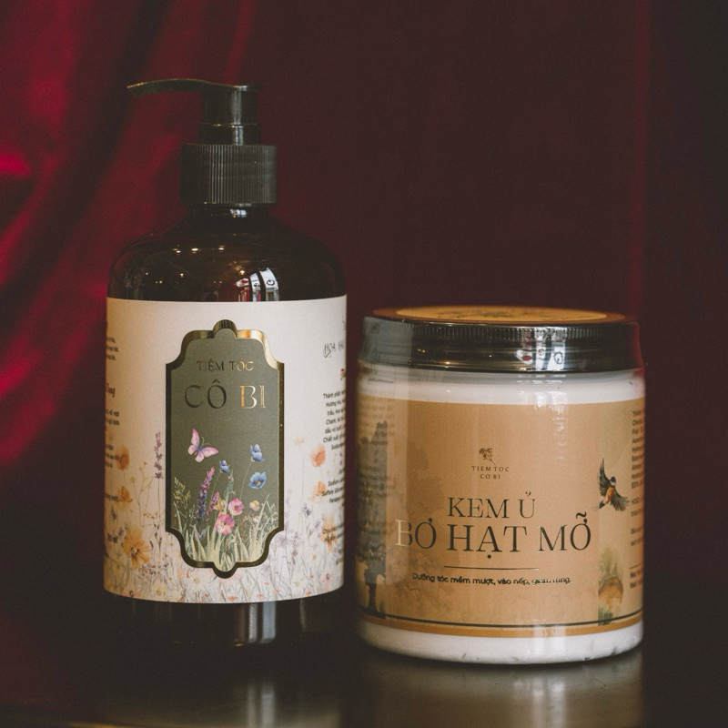 COMBO CHĂM SÓC TÓC ( 1 DẦU GỘI CÔ BI 500ML + 1 Ủ BƠ HẠT MỠ CÔ BI 500ML )