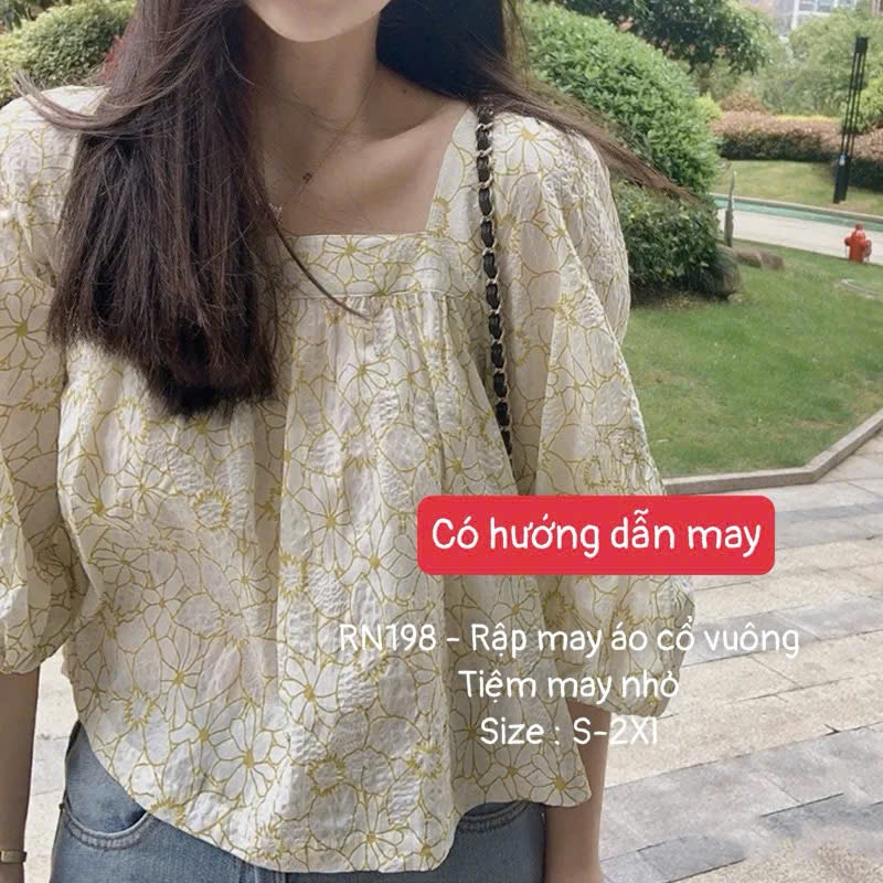 RN198_Rập giấy may áo nữ cổ vuông