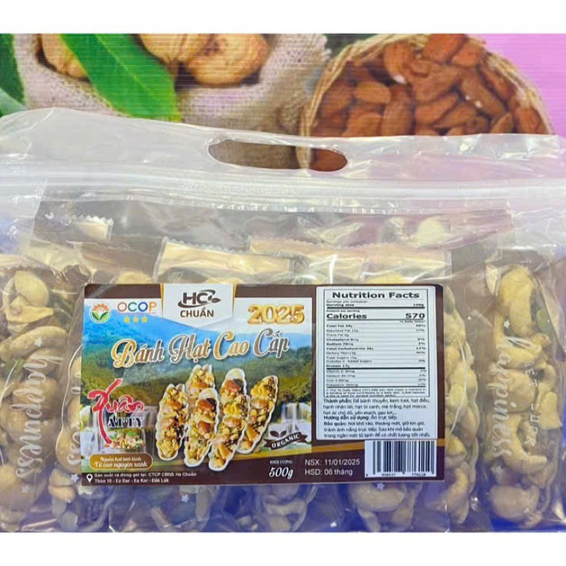 Bánh thuyền mix hạt ( Gồm hạt điều, macca,…) đaklak thơm ngon