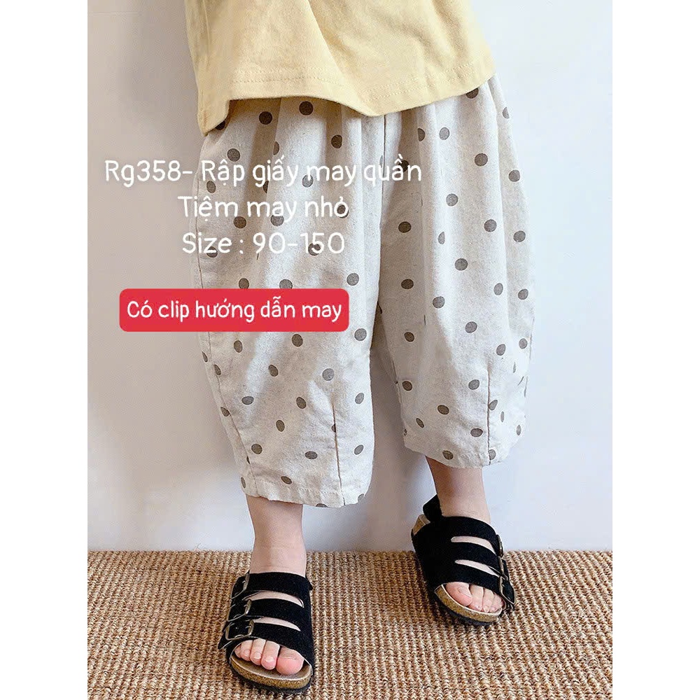 RG358_Rập giấy may quần baggy trẻ em