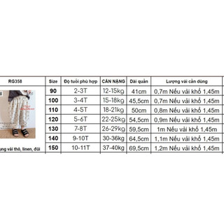 RG358_Rập giấy may quần baggy trẻ em