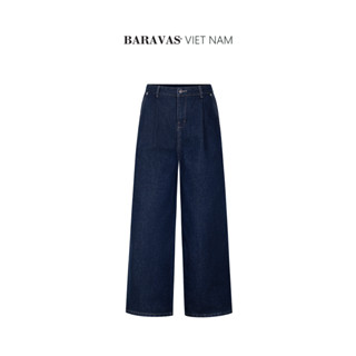 Quần Jeans Ống Rộng Trơn Lật Line Baravas / Denim Colors - Version Premium