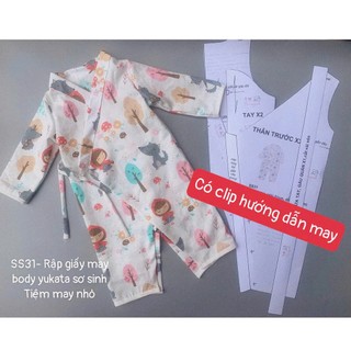 SS31_ Rập giấy may body yukata sơ sinh