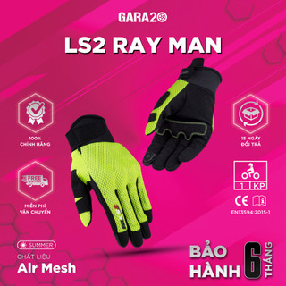 Găng Tay Bảo Hộ LS2 Ray Man Dài Ngón EN13594:2015 Đi Xe Máy Mô Tô PKL Thoáng Khí [Chính Hãng]