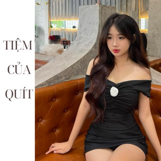 Áo trễ vai nhúng ngực phối Hoa siêu sang siêu xinh chất vải tăm lạnh by Tiệm Của Quít