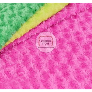 🌈 Vải Lông Xoáy may gấu bông gấu dâu outfit doll scrunchies băng đô ga giường vỏ gối bọc sofa ghế lười đệm ngồi | Hồng