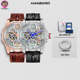 Đồng Hồ Nam HANBORO 8851 DÂY DA | Bảo hành máy 5 năm