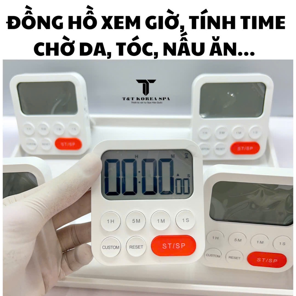 Đồng hồ xem giờ có thể điều chỉnh đồng hồ đếm ngược và hẹn giờ tiện dụng cho Spa, Salon tóc, nấu ăn