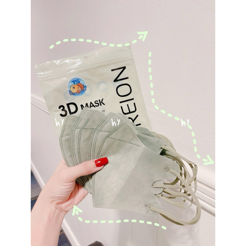 [TÚI 10 cái] KHẨU TRANG 3D Thái Lan [1 lớp] MỎNG nhẹ thoáng hơn 30 màu Hottrendd