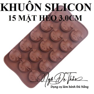 Khuôn sillicone socola 15 mặt heo ( DANANGBAKINGTOOL 2501.049 )