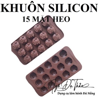 Khuôn sillicone socola 15 mặt heo ( DANANGBAKINGTOOL 2501.049 )