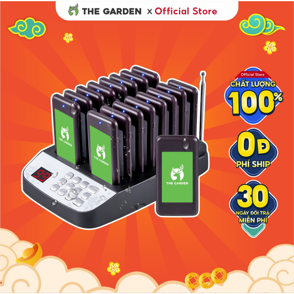 BỘ THẺ RUNG order 16 thẻ GREENBAR gọi khách tự phục vụ tầm xa 100m
