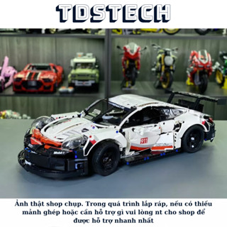 [Bản cao cấp] Mô hình lắp ráp siêu xe Posche 911 RSR Tỷ Lệ 1:10 lắp ghép 1642 Pcs cung cấp TDSTECH