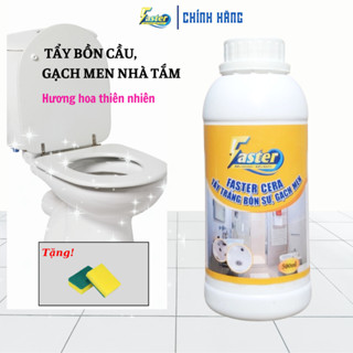 Nước tẩy bồn cầu, sứ, gạch men sàn nhà tắm chuyên dụng FasterCera500ml đánh bay ố vàng hương hoa Sen