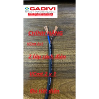 (giá 5 mét) Dây điện Cadivi VCmt 2 x 1mm đôi mềm tròn 2 lớp vỏ cách điện ruột đồng Chính hãng