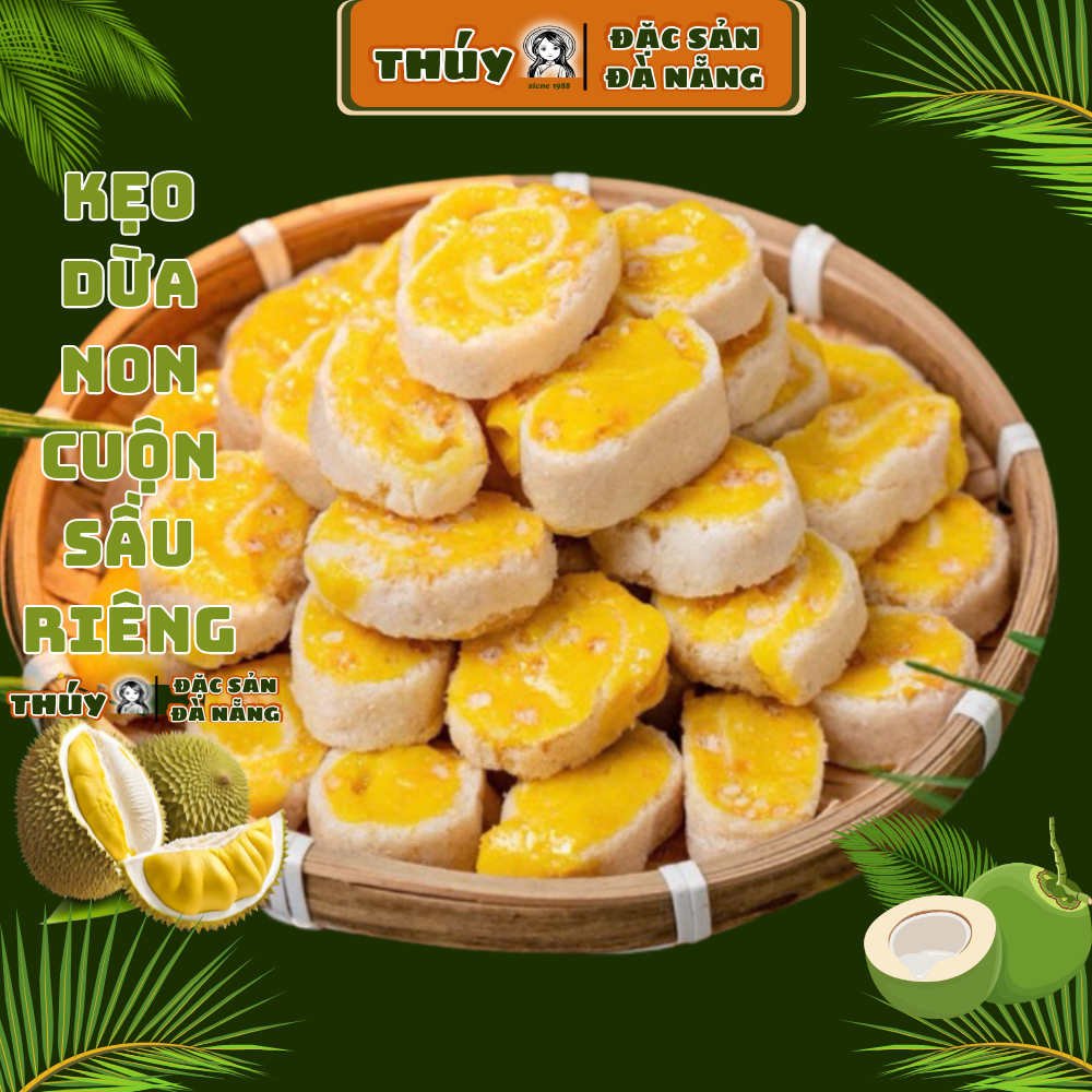 Kẹo Dừa Non Sầu Riêng Thơm Ngon Dẻo Giòn Hấp Dẫn Đặc Sản Làm Quà Nhất Định Phải Mua