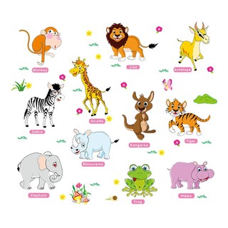 Decal dán tường Vườn thú tiếng anh 01