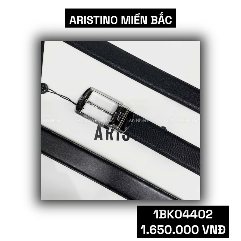 Thắt lưng cao cấp Aristino BS 1BK04402 khoá cài mặt bạc phối vàng sang trọng
