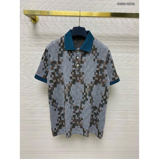 Áo Polo nam LV cổ bẻ họa tiết thun basic cộc tay phong cách trẻ trung chuẩn form