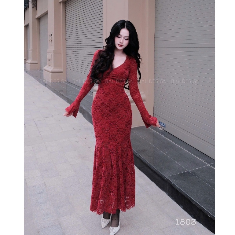 váy tiểu thư nhẹ nhàng tay ống loe-váy tiệc cưới sang chảnh siêu xinh 195