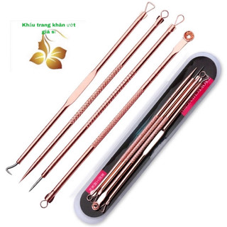 Bộ nặn mụn 5 món thép không rỉ, lấy nhân mụn cực nhanh