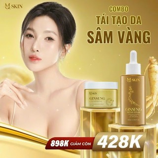 [MQ Skin] - Combo Tái Tạo Da Sâm Vàng Giúp Da Sáng Mịn, Se Khít Lỗ Chân Lông- Serum 100ml Kèm Bột Rửa Mặt 50g