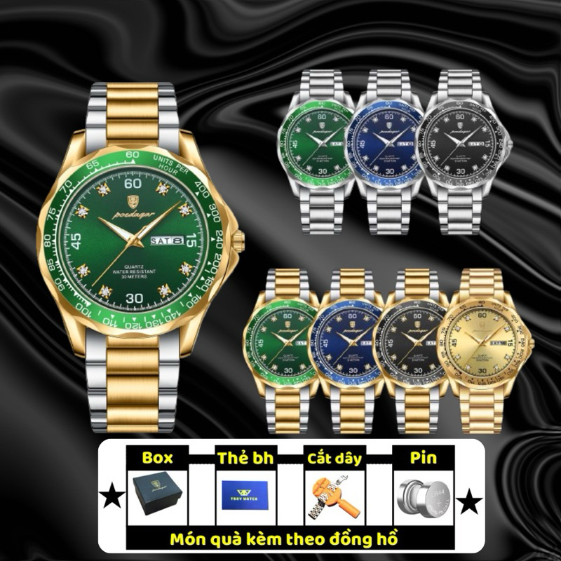 Đồng hồ nam chính hãng POEDAGAR 963 sang trọng cao cấp thời trang nam phong các doanh nhân dây kim loại | BigBuy360 - bigbuy360.vn