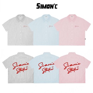 Áo Sơ Mi Boxy Thêu Xù Simon'c Striped - 3 Màu Vải Oxford Tay Lỡ Nam Nữ Local Brand Thời Trang