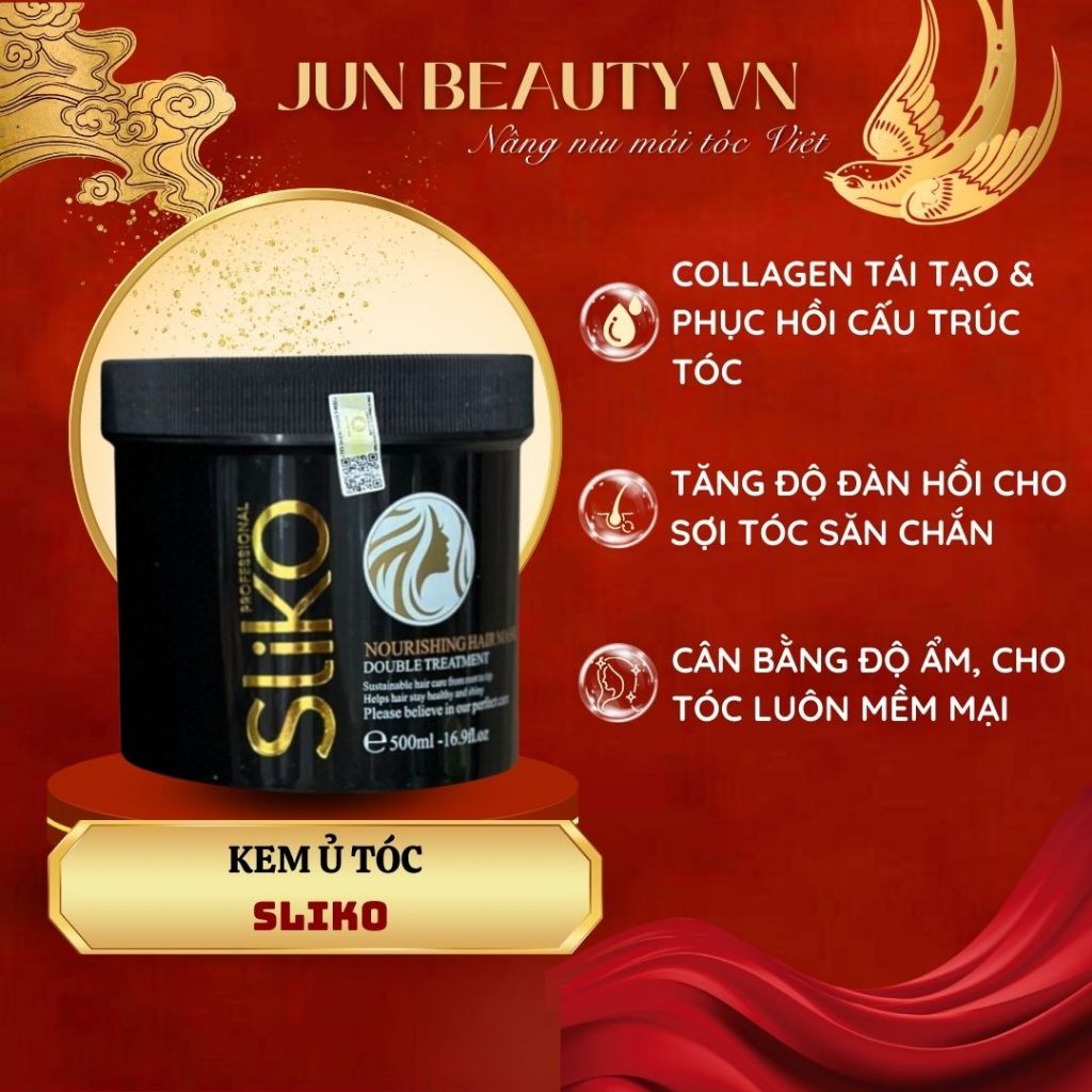 Kem Ủ Tóc SLIKO Professional Gấp Đôi Collagen - Siêu Phục Hồi, Siêu Mềm Mượt