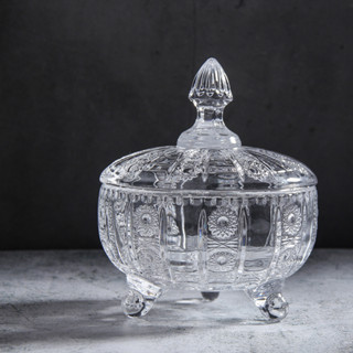 Hũ thủy tinh đựng hạt dưa hạt bí mứt Tết kiểu 3 chân có nắp họa tiết đẹp