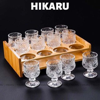 [SET 12] Ly Uống Rượu Vang Thủy Tinh Shot Cách Điệu HIKARU Dung Tích 45cm Có Đế Cầm DT241102901