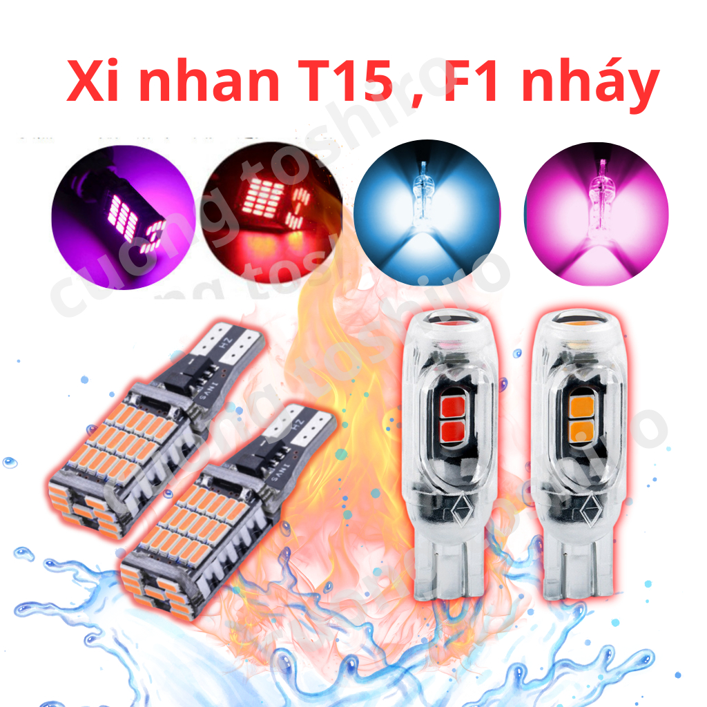 Đèn xi nhan led T15, F1 bóng hậu audi, còi nhại, công tắc, cục chớp cho xe máy đủ màu wave, exciter, sirius, lead vision