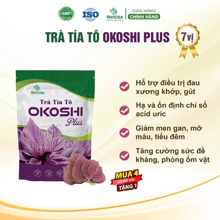 Trà Tía Tô OKASHI GOLD Nhật Bản ( Hỗ trợ bệnh Gút,  Giảm chỉ số acid uric, Giảm đau xương khớp) - Bịch 60 túi lọc