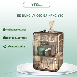 YTC- Kệ Đựng Ly Cốc, Bình Sữa, Tủ Đựng Mỹ Phẩm Để Bàn Bằng Acrylic Trong Suốt Chống Bụi sang trọng