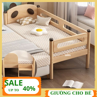  Giường ghép bằng gỗ cho trẻ ngủ riêng,Giường ngủ cho bé KÈM NỆM chất liệu gỗ tự nhiên cao cấp có cầu thang an toàn 