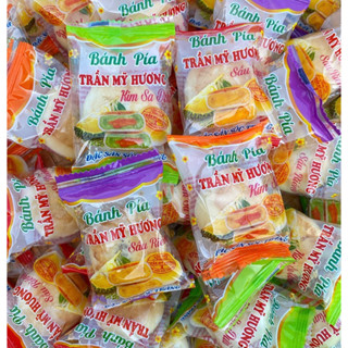 1KG BÁNH PÍA KIM SA mini mix 4 vị ,Đậu xanh sầu riêng, kim sa khoai môn, kim sa lá dứa, kim sa đậu xanh