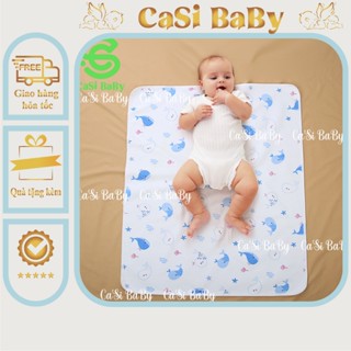 Tấm lót chống thấm cho bé 4 lớp cao cấp, miếng lót chống thấm cho bé thay tã bỉm size 50x70cm CaSi BaBy