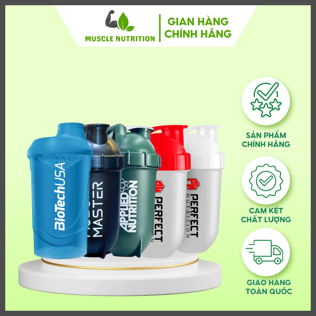 Bình shaker pha sữa cho người tập GYM Bình Lắc- Applied Nutrition Shaker, Perfect Nutrition Shaker B